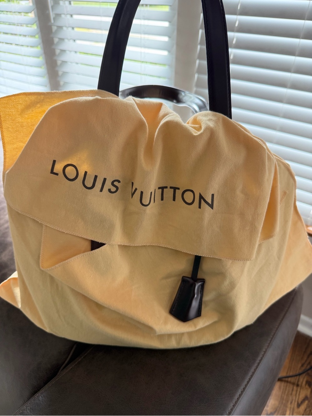 Louis Vuitton Yellow Canvas Tote with Black Handles
